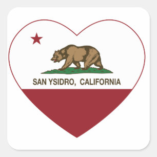 Sticker Carré californie drapeau san ysidro coeur