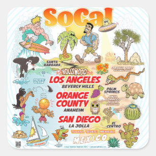 Sticker Carré Californie du Sud