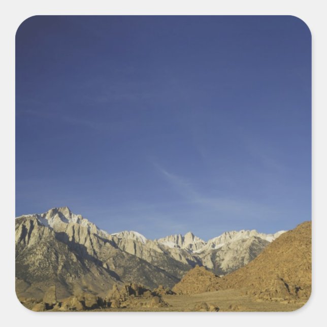 Sticker Carré Californie, Mont Whitney, Forêt nationale d'Inyo (Devant)