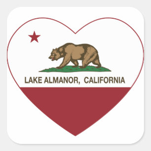 Sticker Carré californie pavillon lac almante coeur
