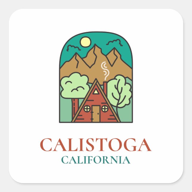 Sticker Carré Calistoga - Californie (Devant)