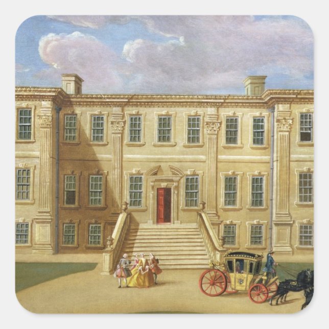 Sticker Carré Calke Hall, Derbyshire, Siège de Sir Henry Harp (Devant)