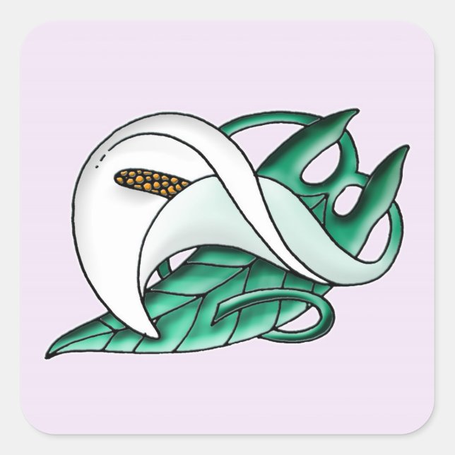 Sticker Carré Calla lily (Devant)