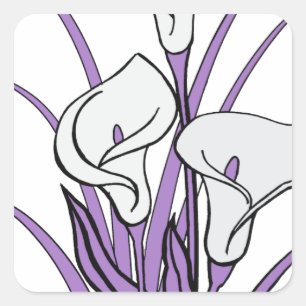 Sticker Carré Calla Lily Design