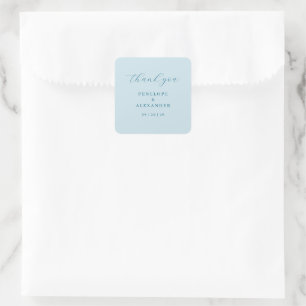 Sticker Carré Calligraphie Bleue Gracieuse