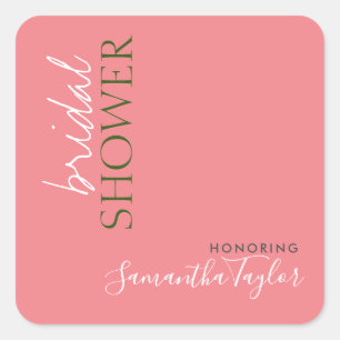 Sticker Carré Calligraphie Chic Mariage Minimaliste