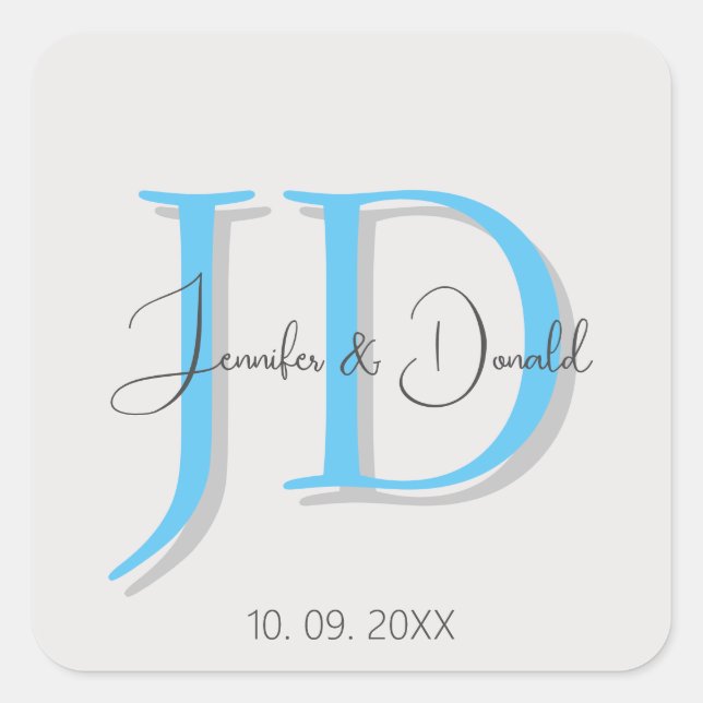 Sticker Carré Calligraphie monogramme de script classique tendan (Devant)