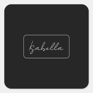 Sticker Carré Calligraphie Noir Blanc Plaine Créative Nom modern