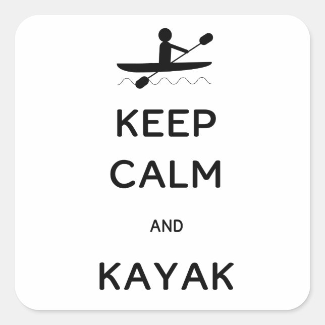 Sticker Carré Calme et Kayak (Devant)