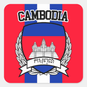 Sticker Carré Cambodge