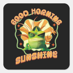 Sticker Carré Caméléon Grincheux Humour Matinal Drôle