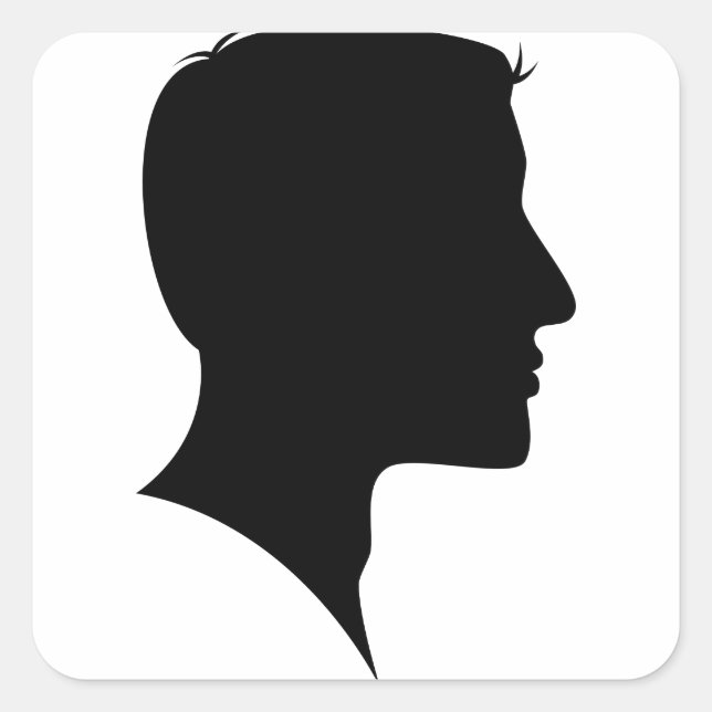 Sticker Carré Cameo Silhouette Man (Devant)