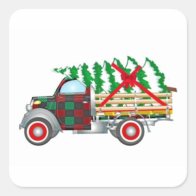 Sticker Carré Camion de Christma (Devant)