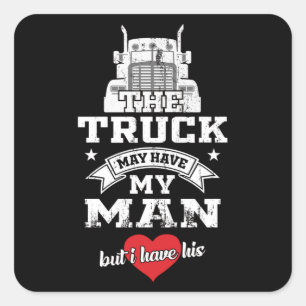 Sticker Carré Camionnette Femme Camionneur Camionneur Camionneur