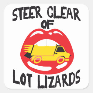 Sticker Carré Camionneur Semi-Camionneur Funky Lot Lizard Trucke