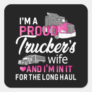 Sticker Carré Camions Femme Chauffeur Camion Camionneurs Idée ca