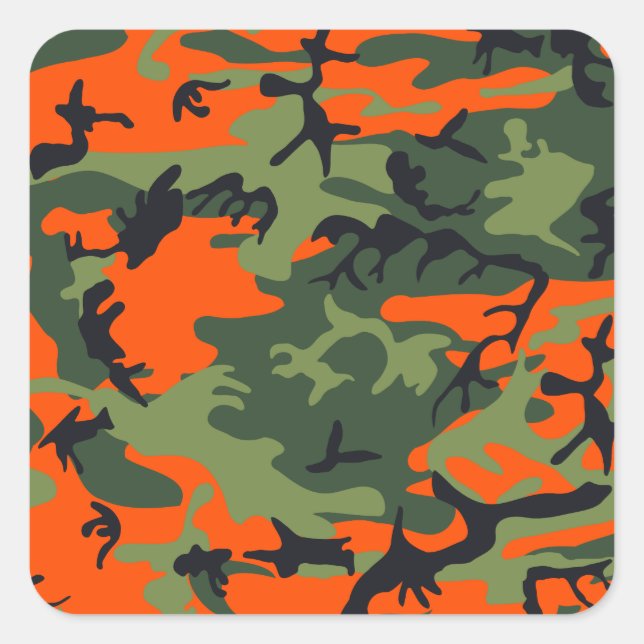 Sticker Carré Camo Chasseur orange (Devant)