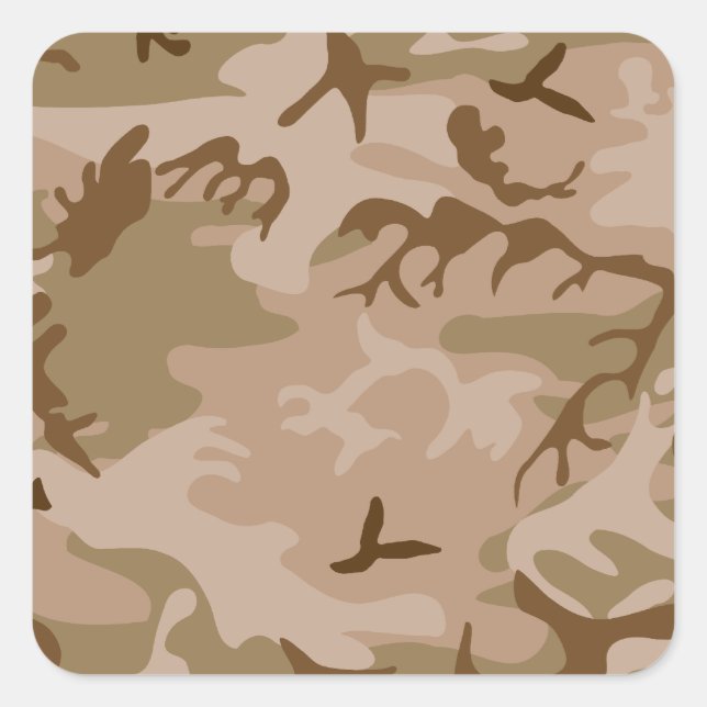 Sticker Carré Camo du désert - Camouflage Brown (Devant)