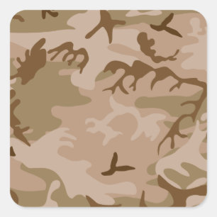 Sticker Carré Camo du désert - Camouflage Brown