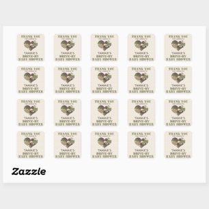 Sticker Carré Camo Heart Drive Par Baby shower Merci