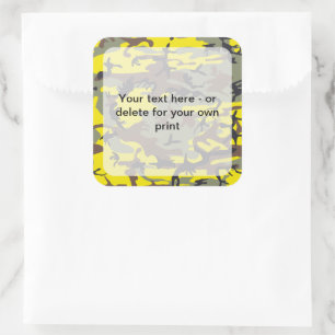 Sticker Carré Camo jaune et marron, Camouflage, Militaire, Armée