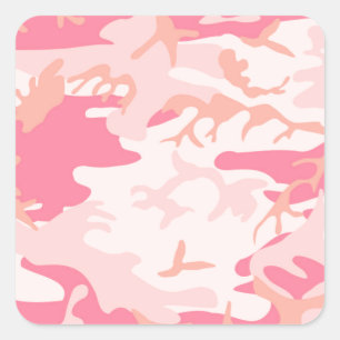 Sticker Carré Camo rose Manly