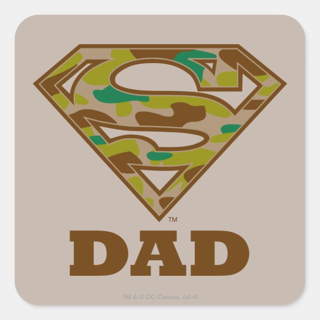 Sticker Carré Camo Super Papa (Devant)
