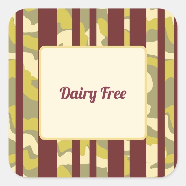 Sticker Carré Camo Urban Stripe Patten Dietary Requirement  (Devant)