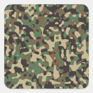 Sticker Carré Camo Woodland