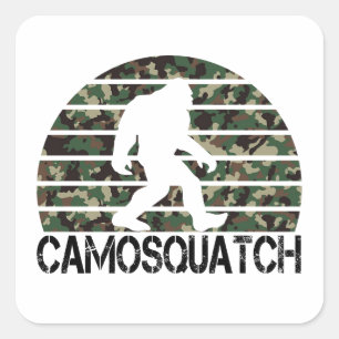 Sticker Carré Camosquatch Drôle Bigfoot