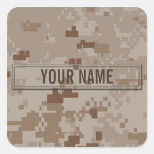 Sticker Carré Camouflage de désert de Digitals personnalisable