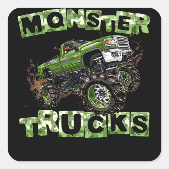 Sticker Carré Camouflage de Monster T Funny Camouflage Cadeau d' (Devant)