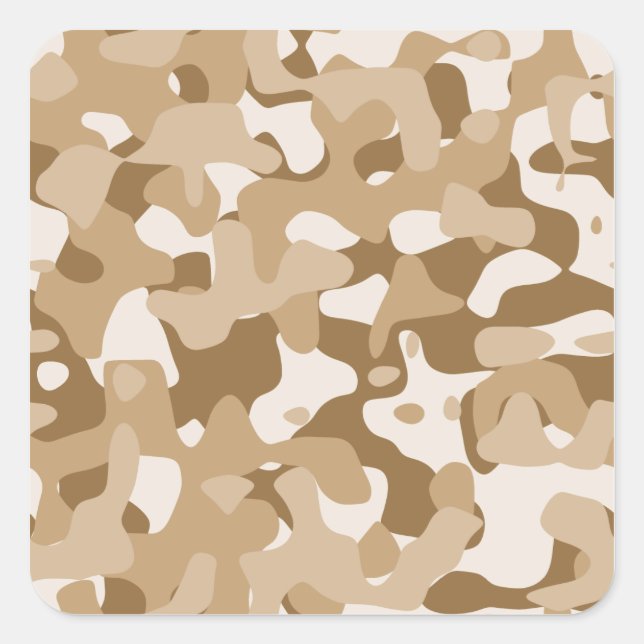 Sticker Carré Camouflage du désert (Devant)