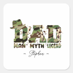 Sticker Carré Camouflage "Papa - Homme, Mythe, Légende"