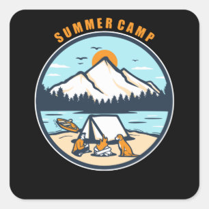Sticker Carré Camp d'été