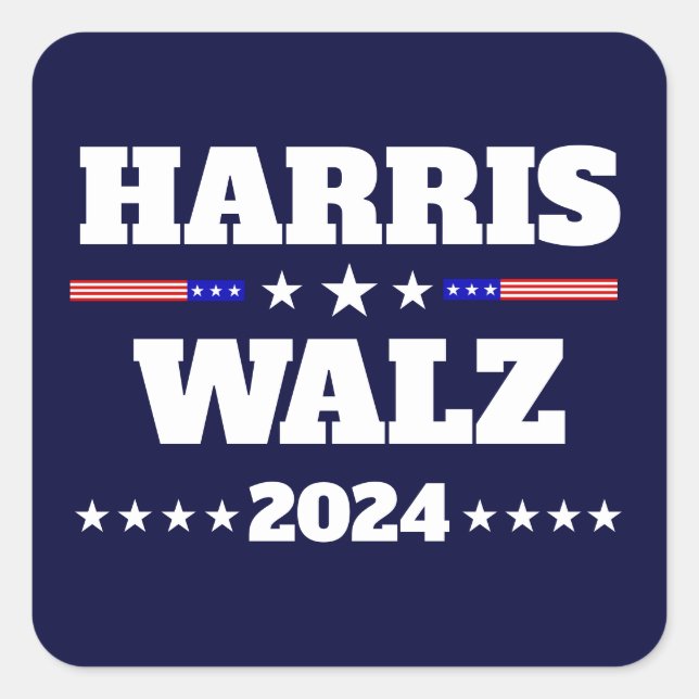 Sticker Carré Campagne présidentielle de Kamala Harris Tim Walz  (Devant)