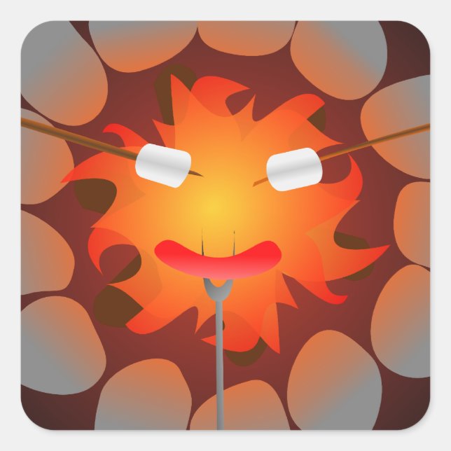 Sticker Carré Camping (Devant)