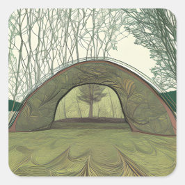 Sticker Carré Camping calme et paisible