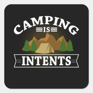 Sticker Carré Camping dans Tentes Outdoors Randonnée Camp