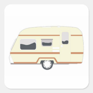 Sticker Carré Camping de remorque de campeur Van