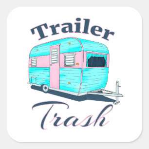 Sticker Carré Camping RV pour les ordures de remorque