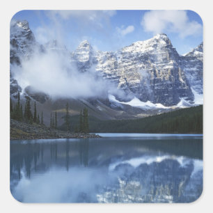 Sticker Carré Canada, Alberta, parc national de Banff, lac