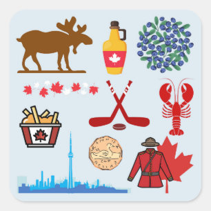 Sticker Carré Canada Fun