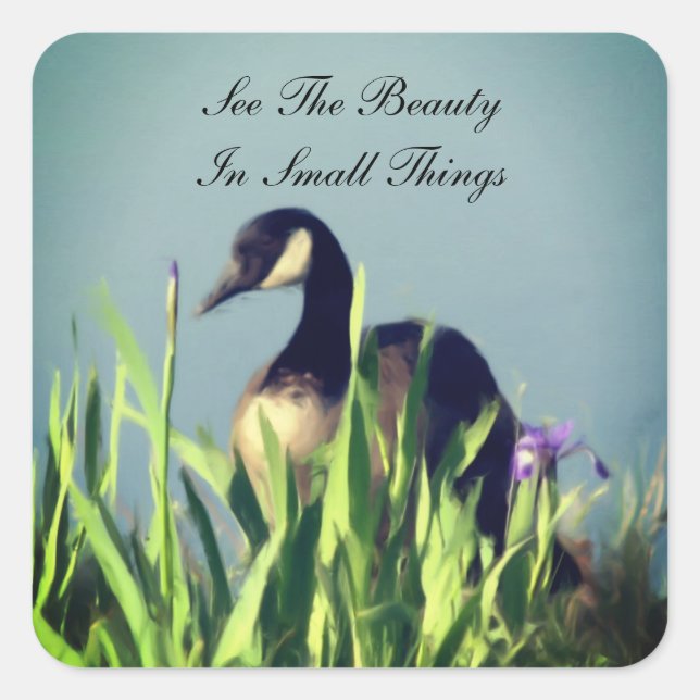 Sticker Carré Canada Goose Beauty Petites choses Inspirationnell (Devant)
