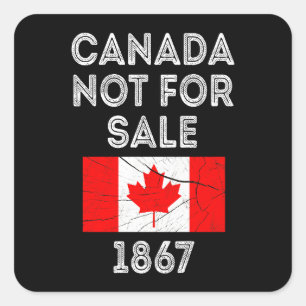 Sticker Carré Canada non à vendre - Fière et patriotique