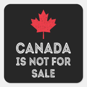 Sticker Carré Canada non à vendre - Fière et patriotique