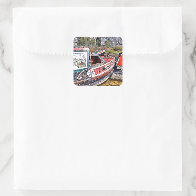STICKER CARRÉ CANAL NARROWBOATS (Sac)