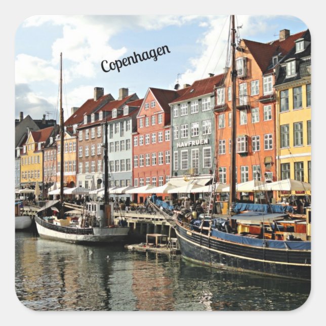 Sticker Carré Canal pittoresque à Copenhague (Devant)