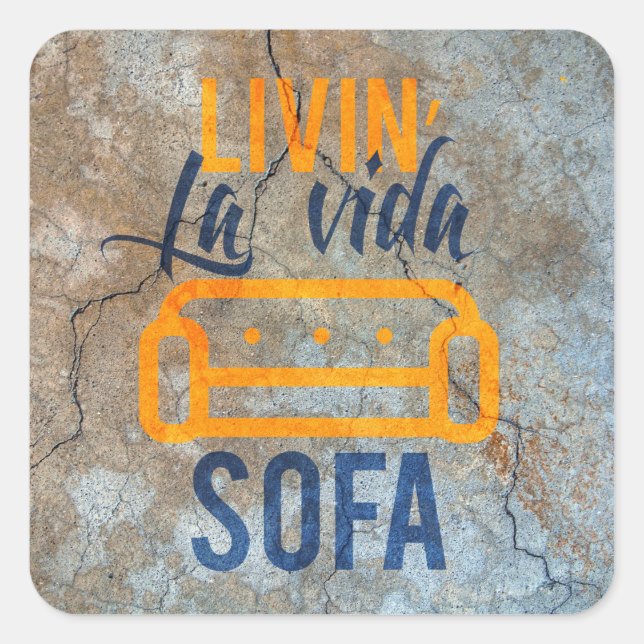 Sticker Carré Canapé Livin' la vida (Devant)
