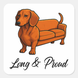Sticker Carré Canapé Wiener De Chien Long Et Fier